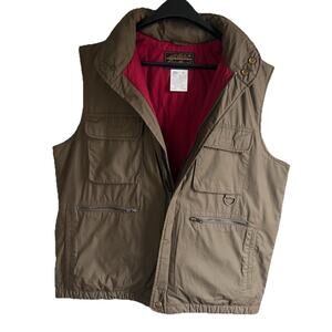 VTG Eddie Bauer Goose Down Safari Vest Men's M Utility Cargo Hunting Gorpcore